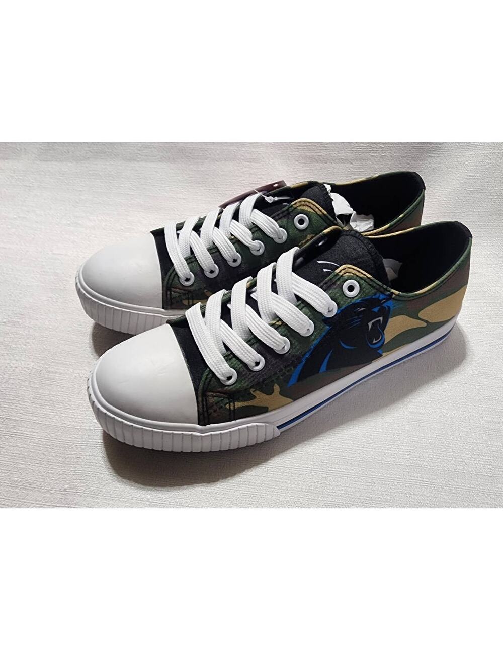 Carolina panthers camo sneakers size 9 woman NWT